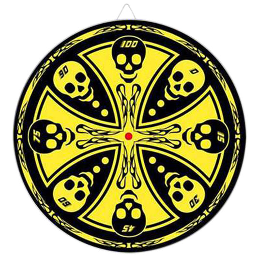 Maltese Cross Skull Throwing Knife Target Dart Board