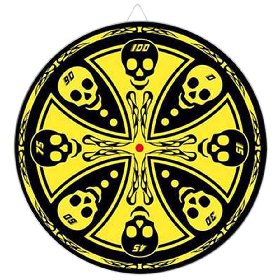 Maltese Cross Skull Throwing Knife Target Dart Board - TOPHATTER'S ARMORY DEALS