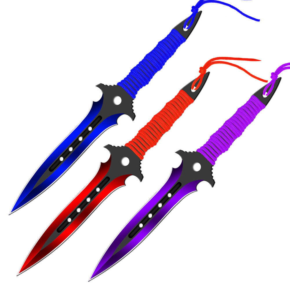 Practice Beautiful Chaos Target Throwing Knife Outdoor Training Ninja 3 PC Set