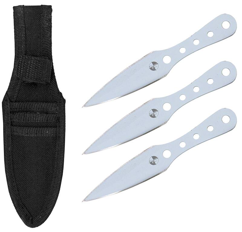3 Pcs Silver Tactical Throwing Knife Set 6.5 Inch Overall - TOPHATTER'S ARMORY DEALS