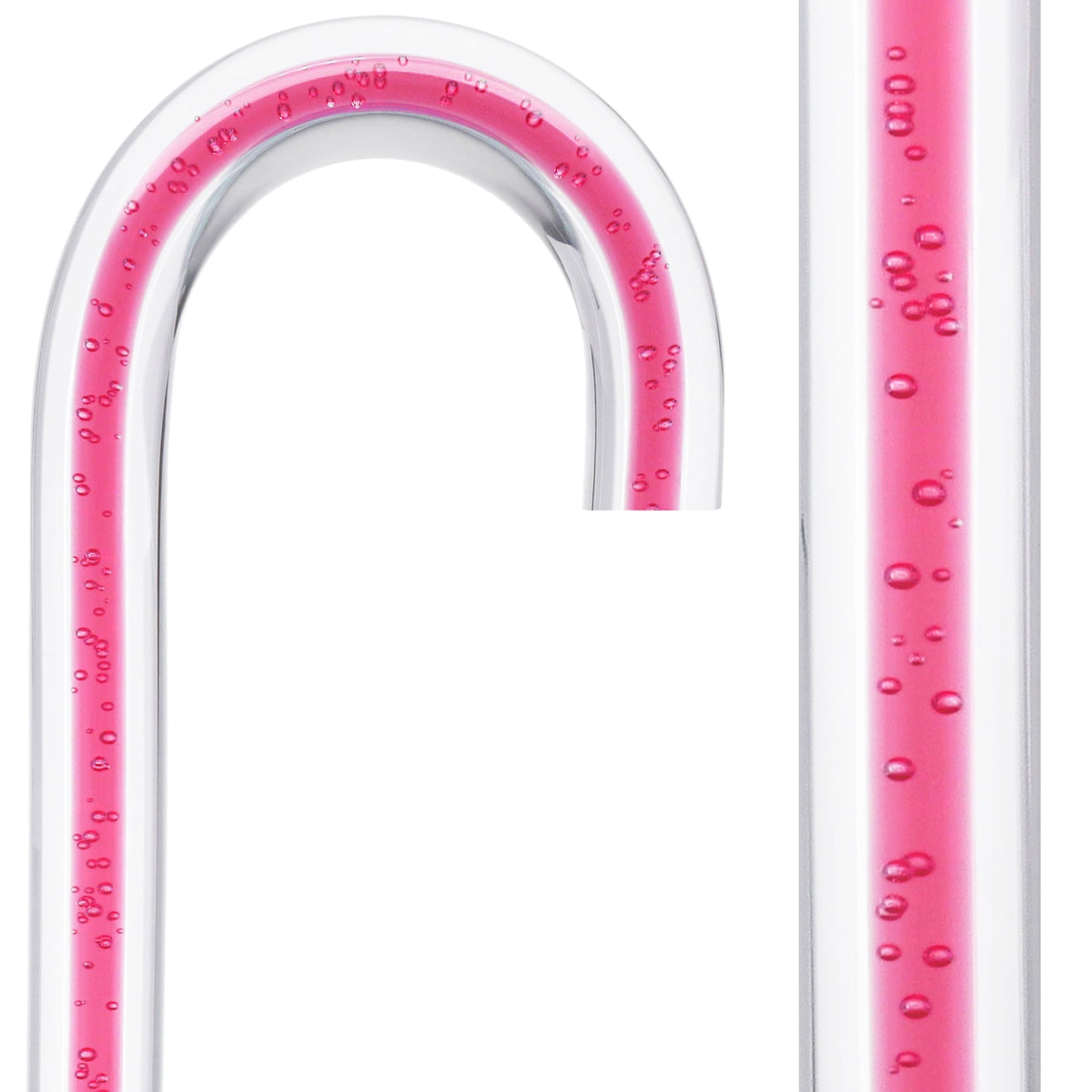 Blushing Rose Streak w/ Floating Bubbles in Clear Shaft