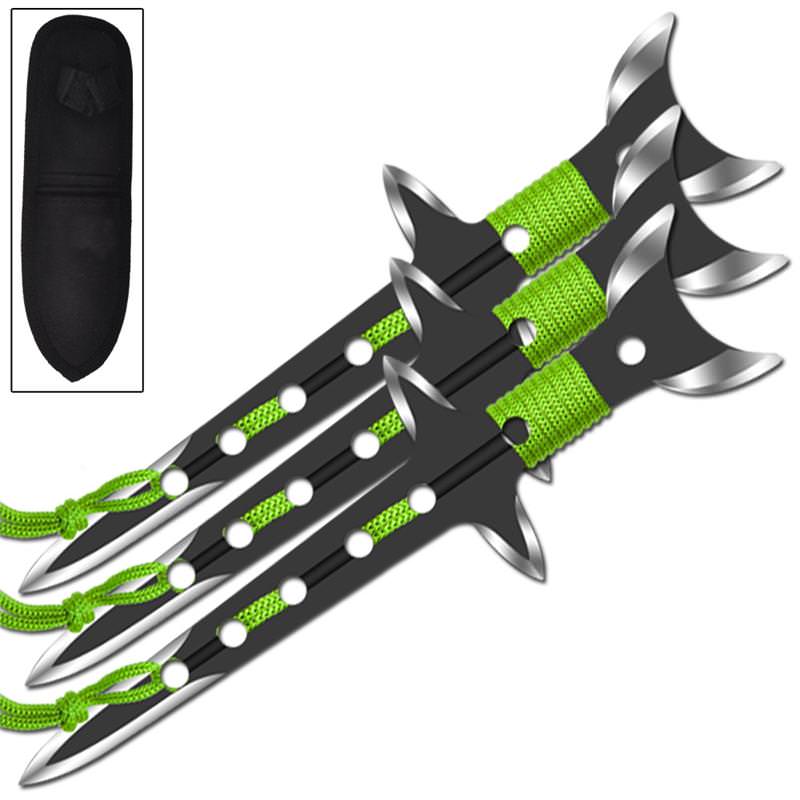 Waning Moon 3 Piece Stainless Steel Aerodynamic Throwing Target Knife Set