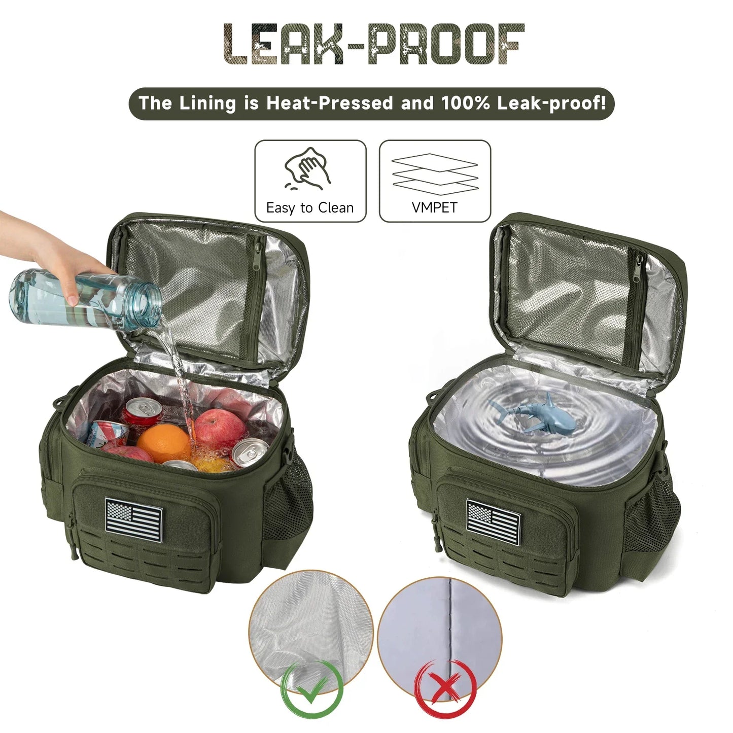 Tactical Lunch Box Heavy Duty Cooler Bag (Green)