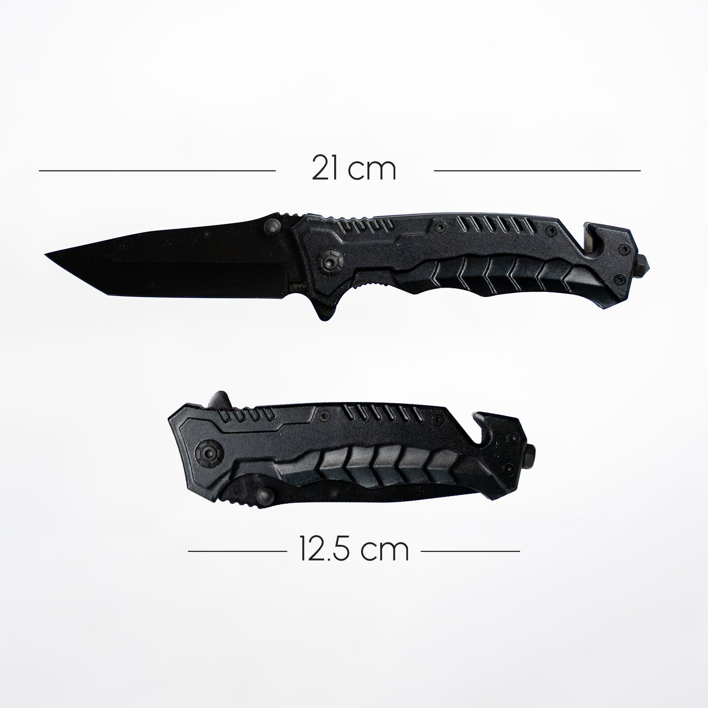 Fire and Steel - Onyx Tanto Black Folding Knife