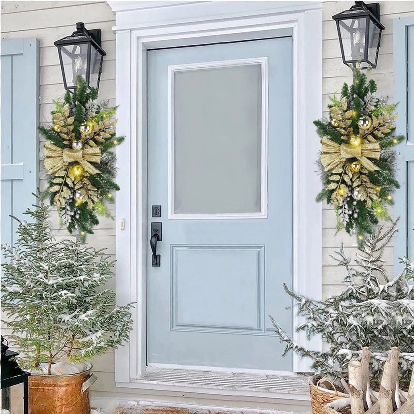 Cordless Pre-lit Christmas Wreath