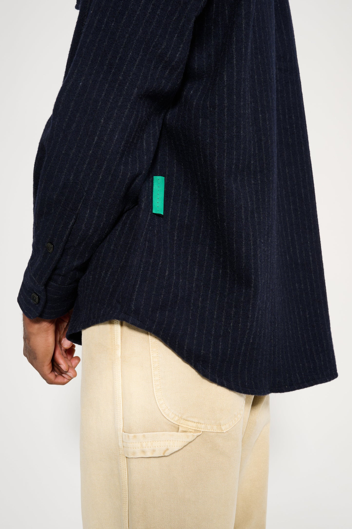 TRÈS BIEN everywear Oversize Classic Workshirt Pinstripe Dark Navy