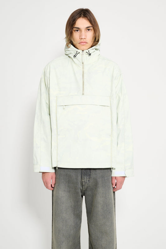 Très Bien Replayed Anorak Resin Coated Camouflage Green