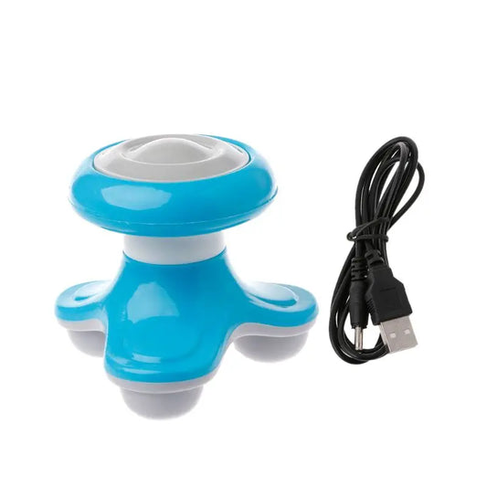 Mini USB Electric Vibrating Massager Triangle Handheld Massager Blue