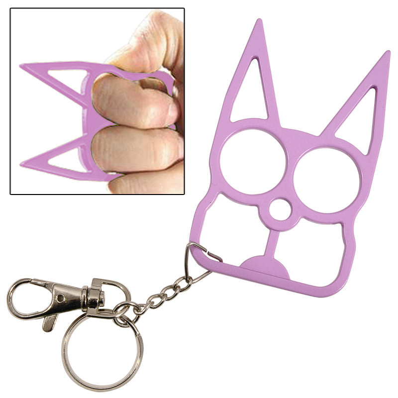 Cat Self Defense Knuckle Key Chain Pink