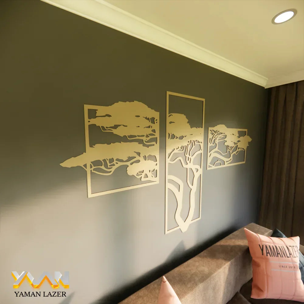 Modern 3-Pieces Wooden Wall Art