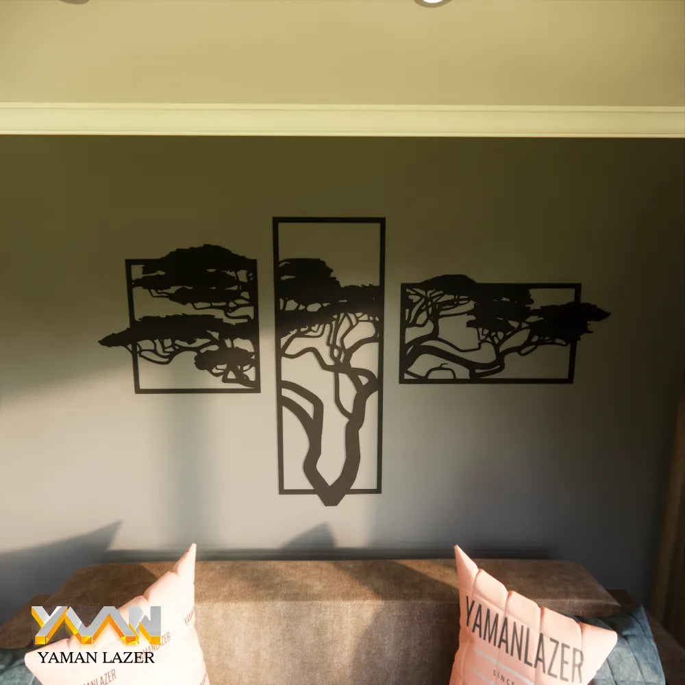 Modern 3-Pieces Wooden Wall Art