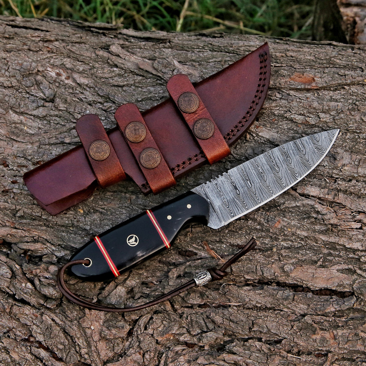 Custom Handmade Damascus Steel Hunting Skinning Knife - TOPHATTER'S ARMORY DEALS
