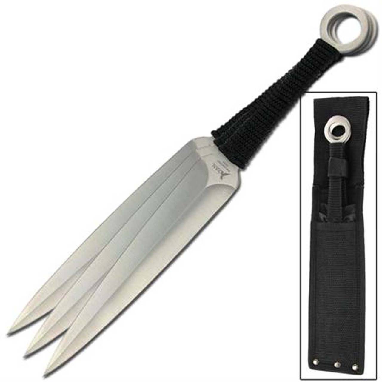 3PC 12" Ninja Tactical Combat Naruto Kunai Throwing Knife Set
