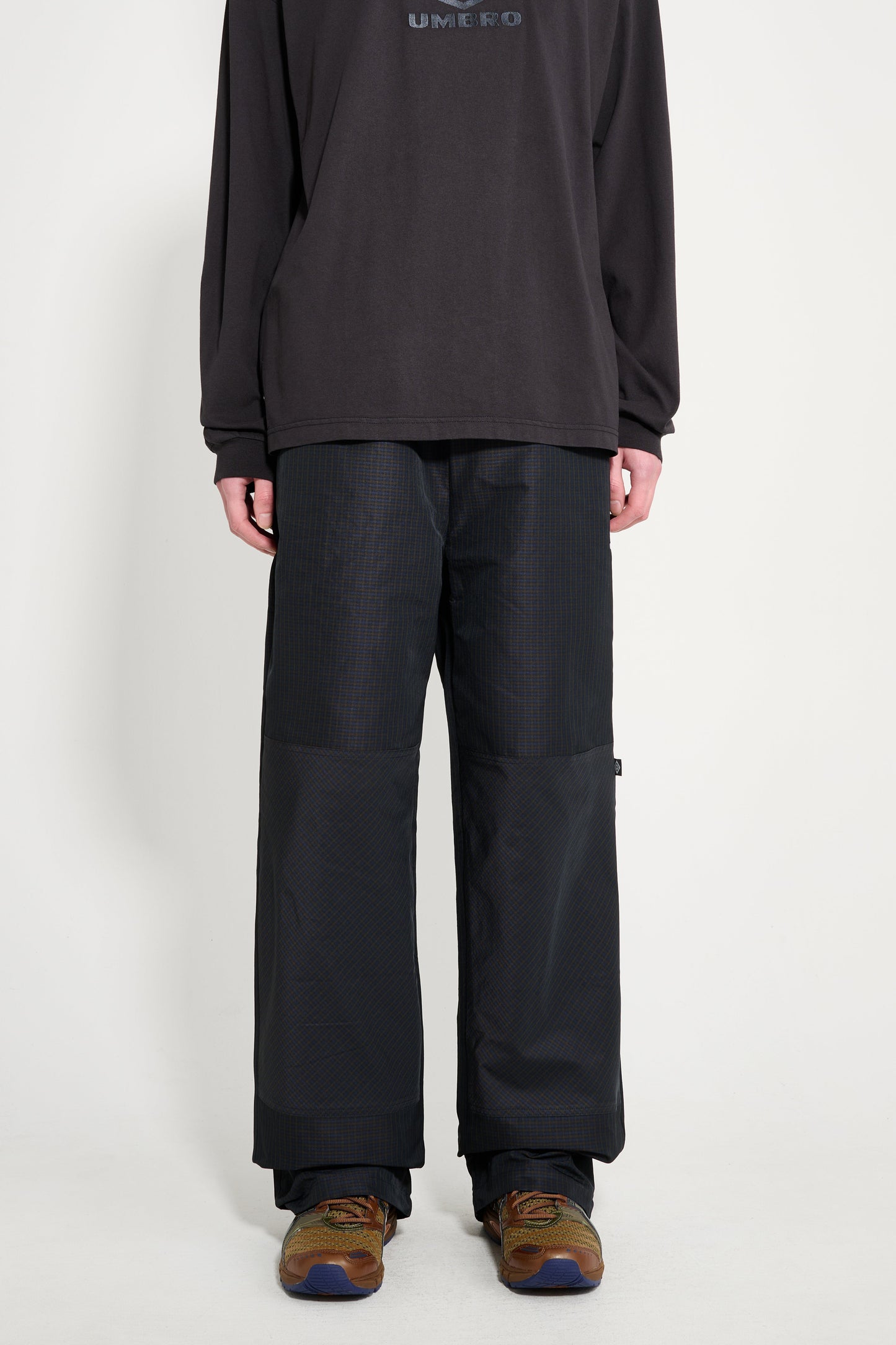 Umbro Check Track Pants Navy / Dark Brown