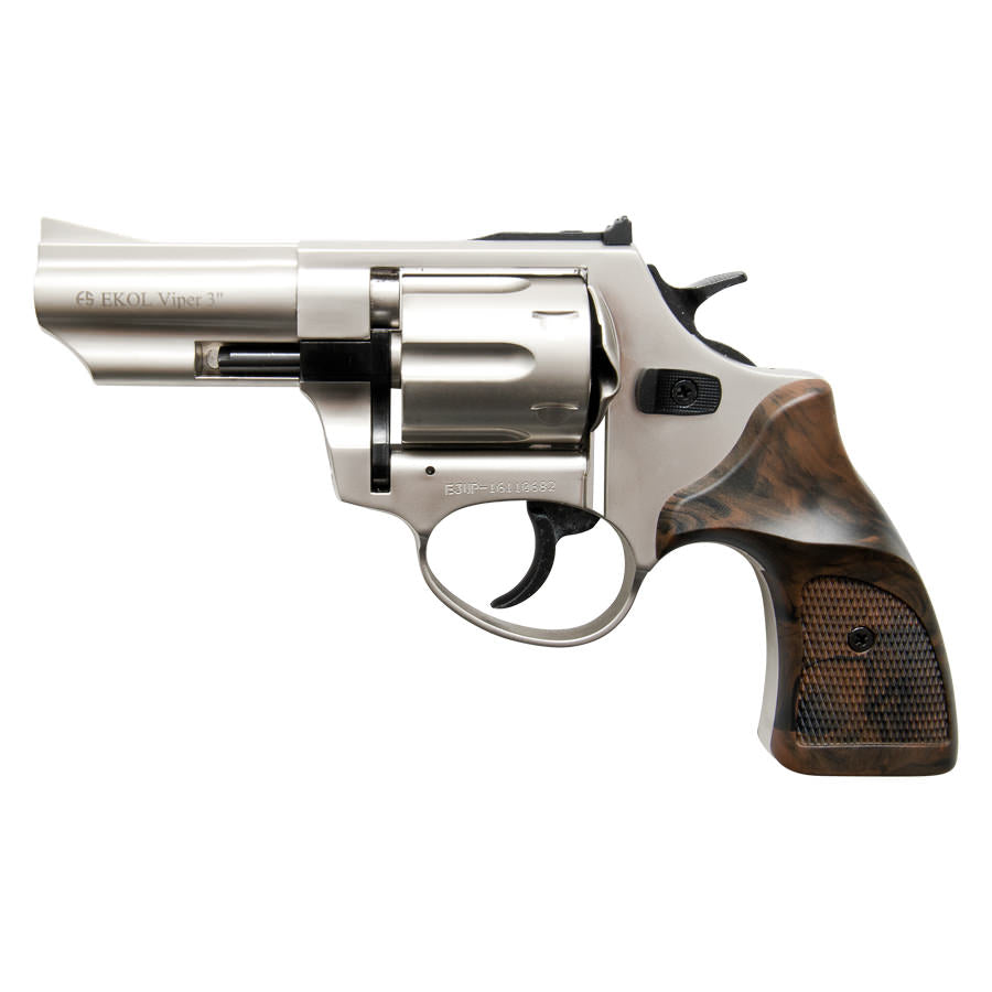Viper Satin Finish 9mm Blank Firing Revolver 3 Inch Barrel