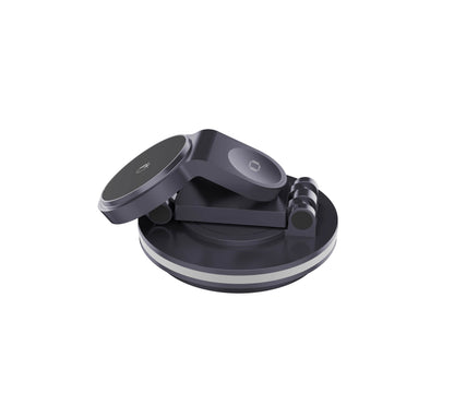 Foldable 4-in-1 Magnetic Wireless Charging Station with 7-Color Night Light for iPhone, Apple Watch & AirPods