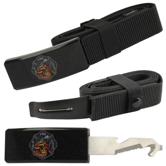 Fire Dept. Adjustable Nylon Covert Belt Knife Self Defense Hidden Blade