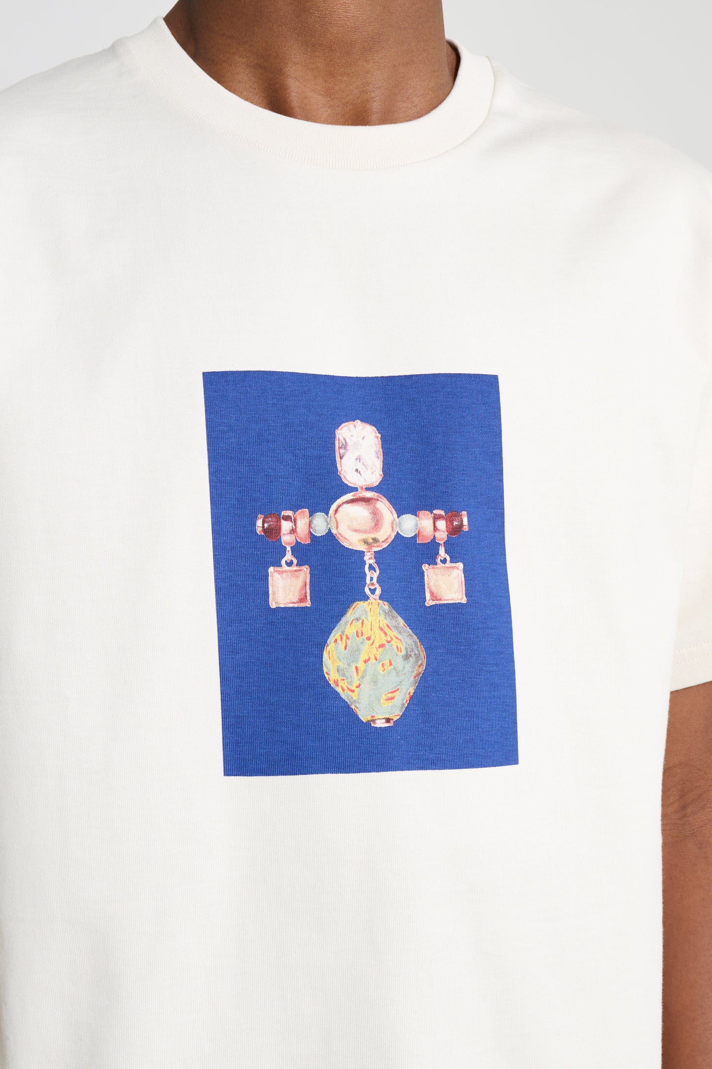 Wales Bonner Compass Tee Ivory / Brooch 1