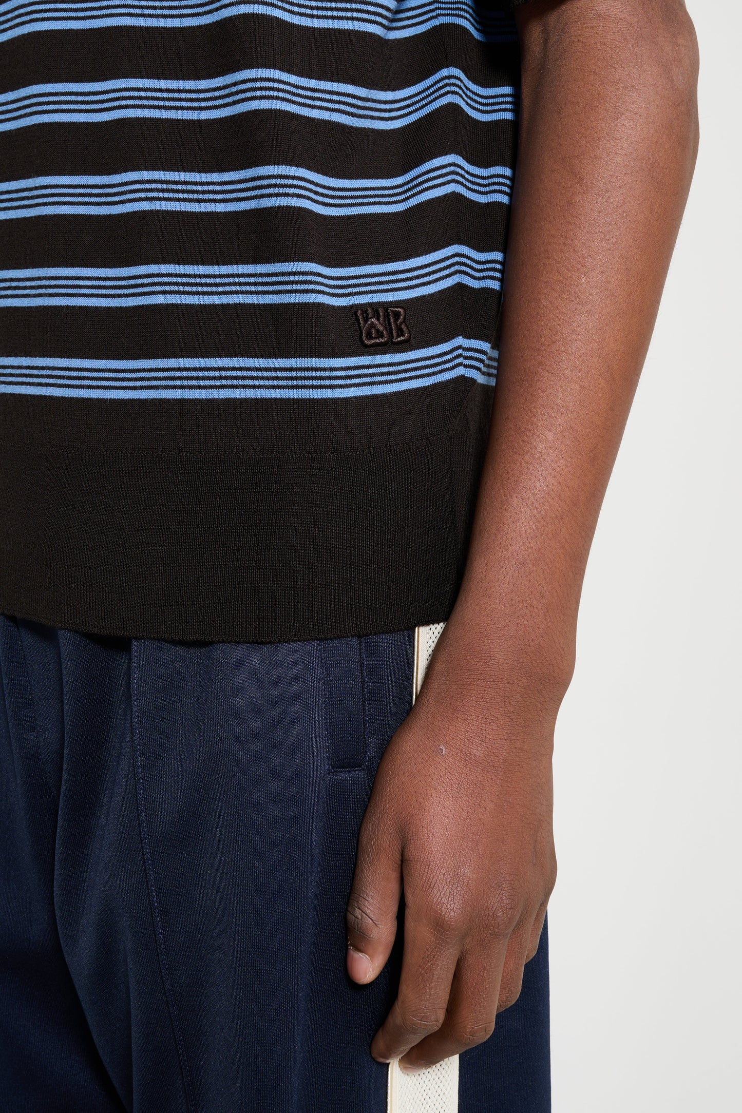 Wales Bonner Breeze Polo Dark Brown / Blue / Ivory