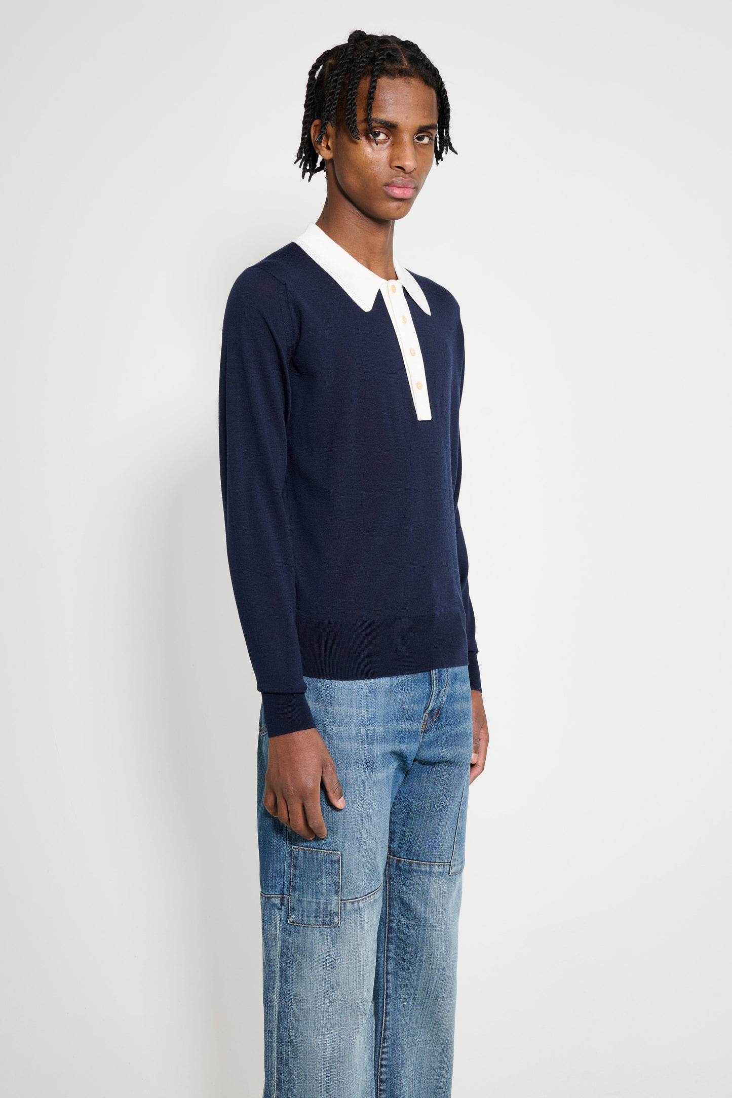 Wales Bonner Henry Polo Navy / Ivory
