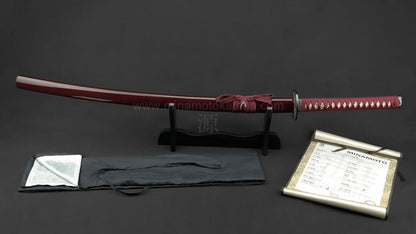 "Warrior's Rage" (Red) Hand Forged Katana In Clay Tempered 1060 HCS