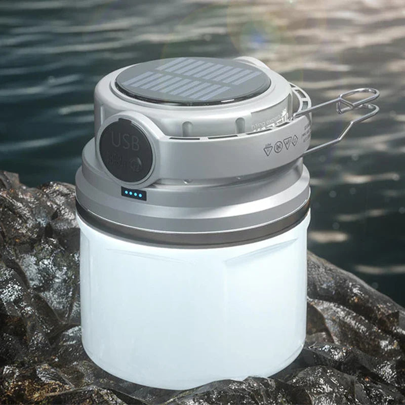 1100 Lumen Solar Rechargeable Camping Lamp Light