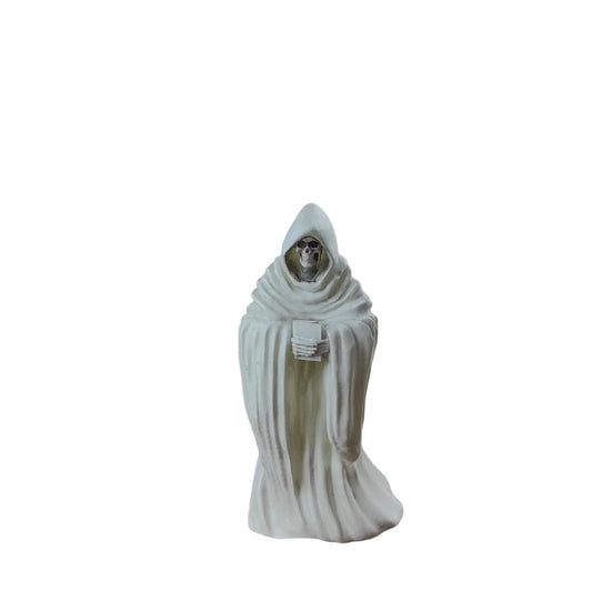 White Skull Statue Halloween Garden Decor Resin
