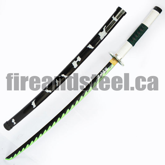 Sanemi Shinazugawa's Green Nichirin Katana (Wood)
