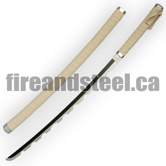 Inosuke Hashibira's Indigo-Gray Nichirin Katana (Wood)