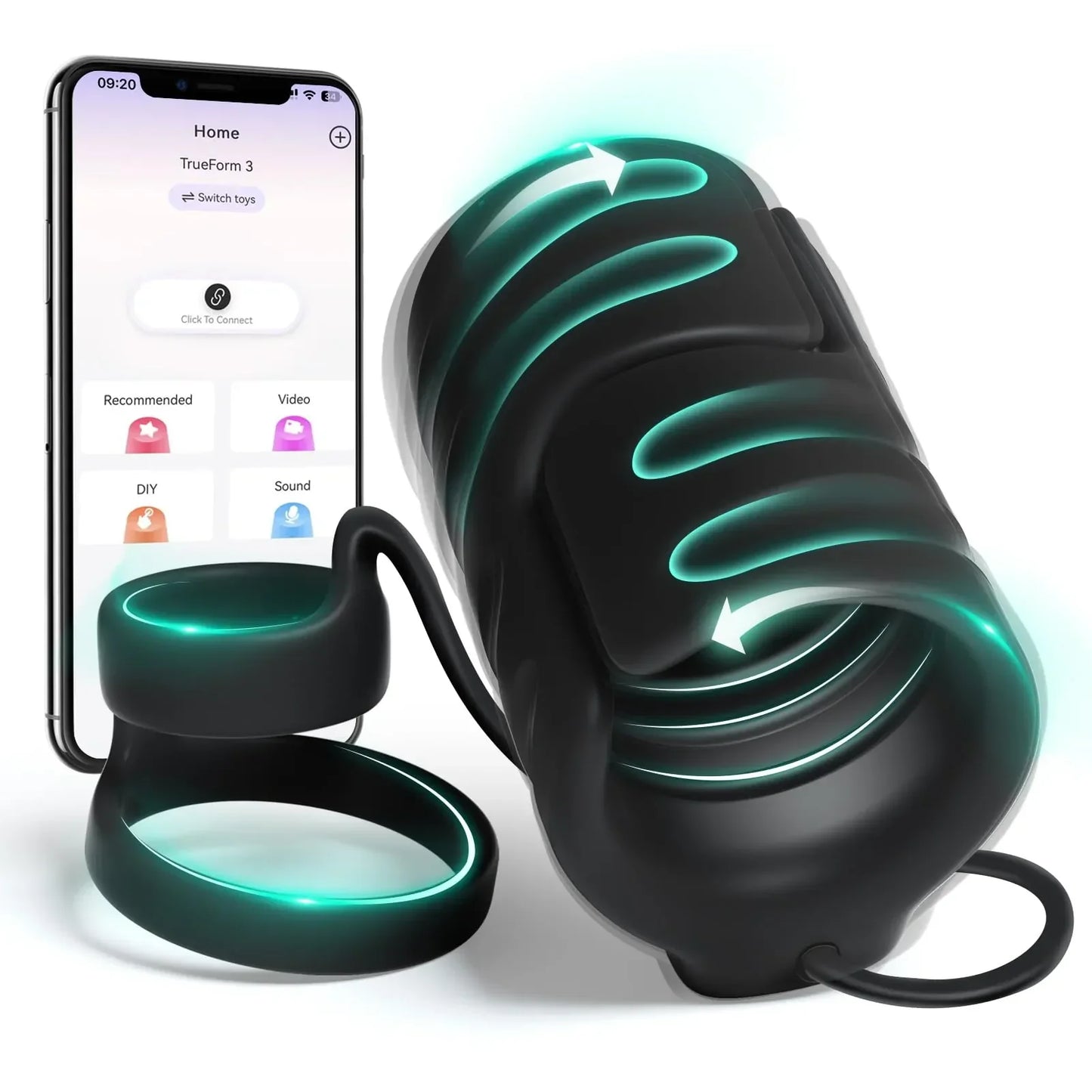 Glnas Trainer App Control 9 Vibrating Pulsing Dual Penis Ring - Adult Wellness Product product image for intimate wellness an
