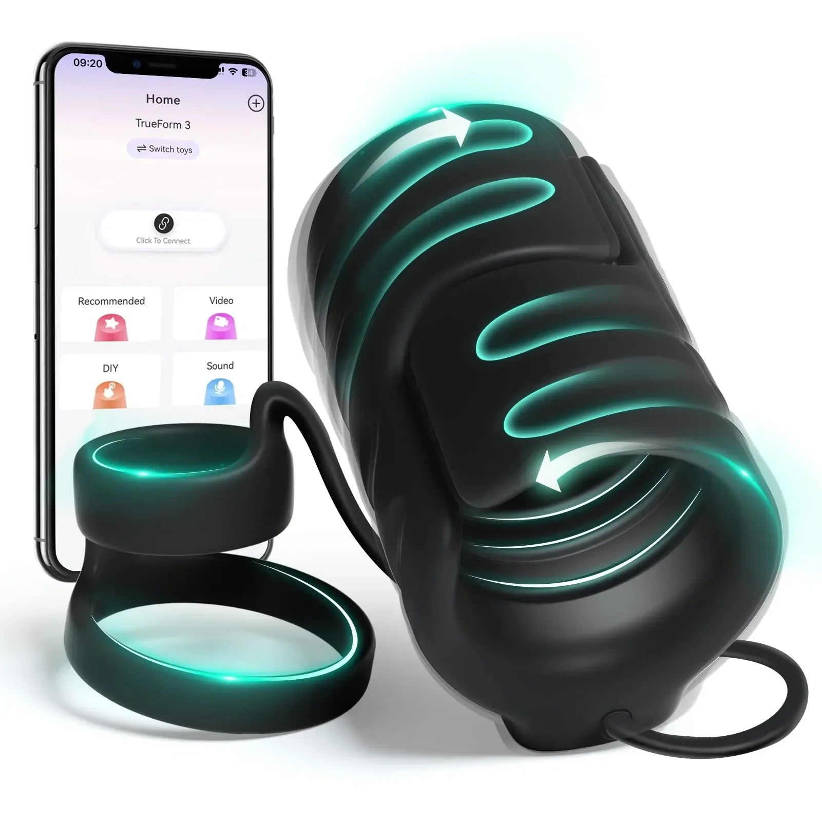 Glnas Trainer App Control 9 Vibrating Pulsing Dual Penis Ring - Adult Wellness Product product image for intimate wellness an