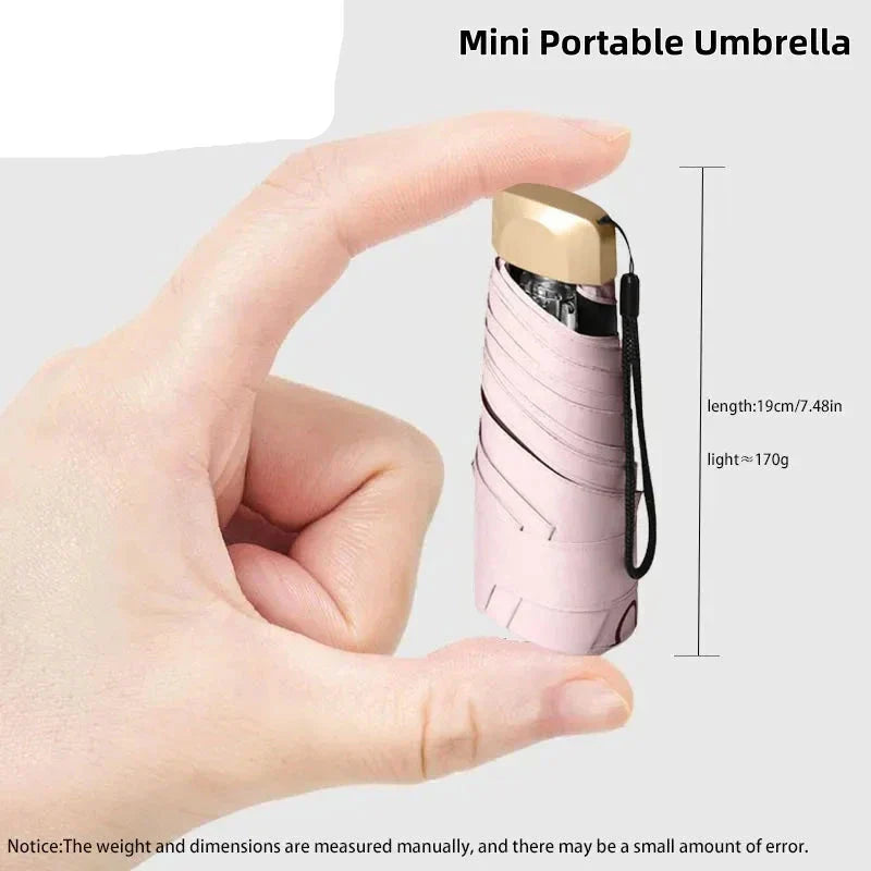 Mini Capsule Umbrella UV Protection Lightweight Portable