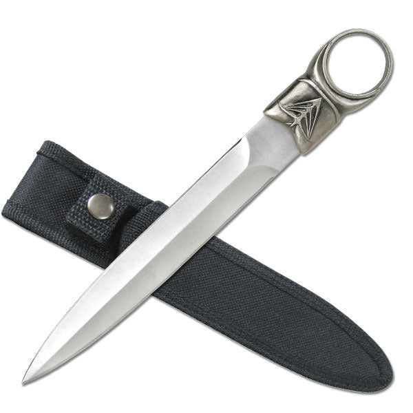 Assassin Fixed Blade Finger Hole Dagger Knife With Nylon Sheath