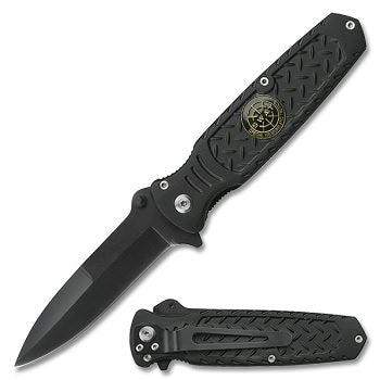 All Black Assisted Opening Folding Military Pocket Knife