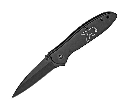 Black PLAYBOY Bunny Assisted Opening Pocket Knife