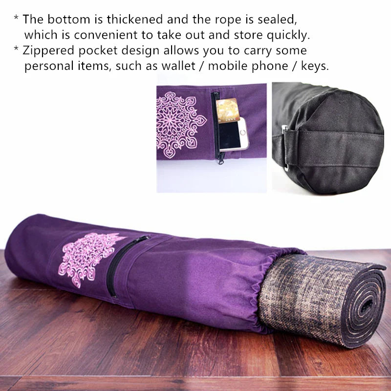 Canvas Yoga Mat Backpack with Adjustable Strap