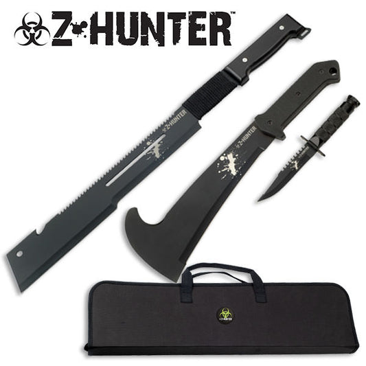 ZOMBIE Hunting Apocalypse Combat Survival Knife SET With Case