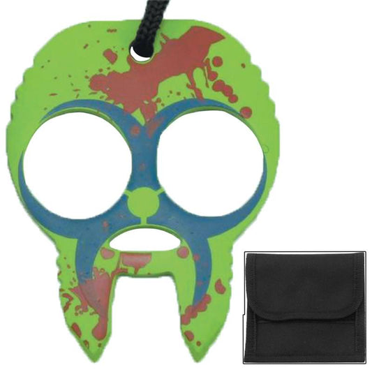 Zombie Clobbering Skull 2 Finger Self Defense Knuckles Blue