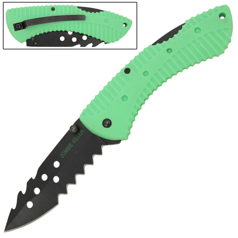 Zombie Killer Pocket Folding Rescue Knife - TOPHATTER'S ARMORY DEALS