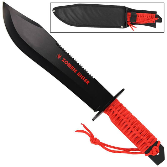Zombie Killer Red Sawback Bowie Full Tang Survival Knife