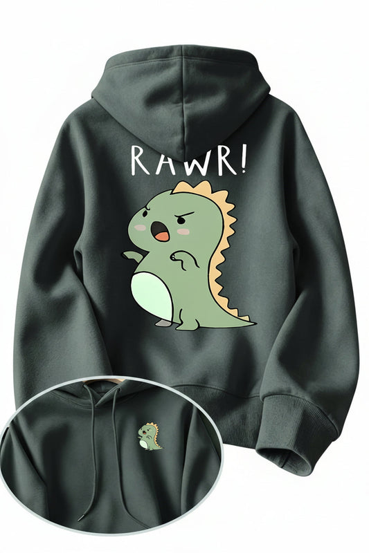 Cartoon Dinosaur Graphic Hoodie