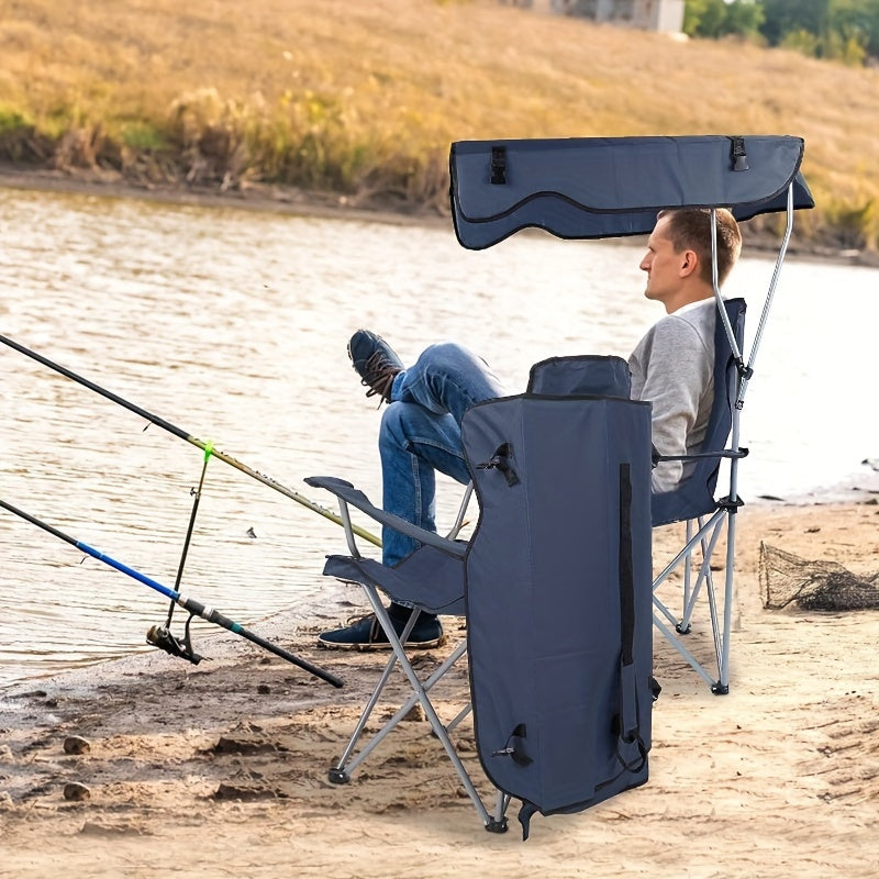 Outdoor Folding Chair Shade with Steel Frame Seat