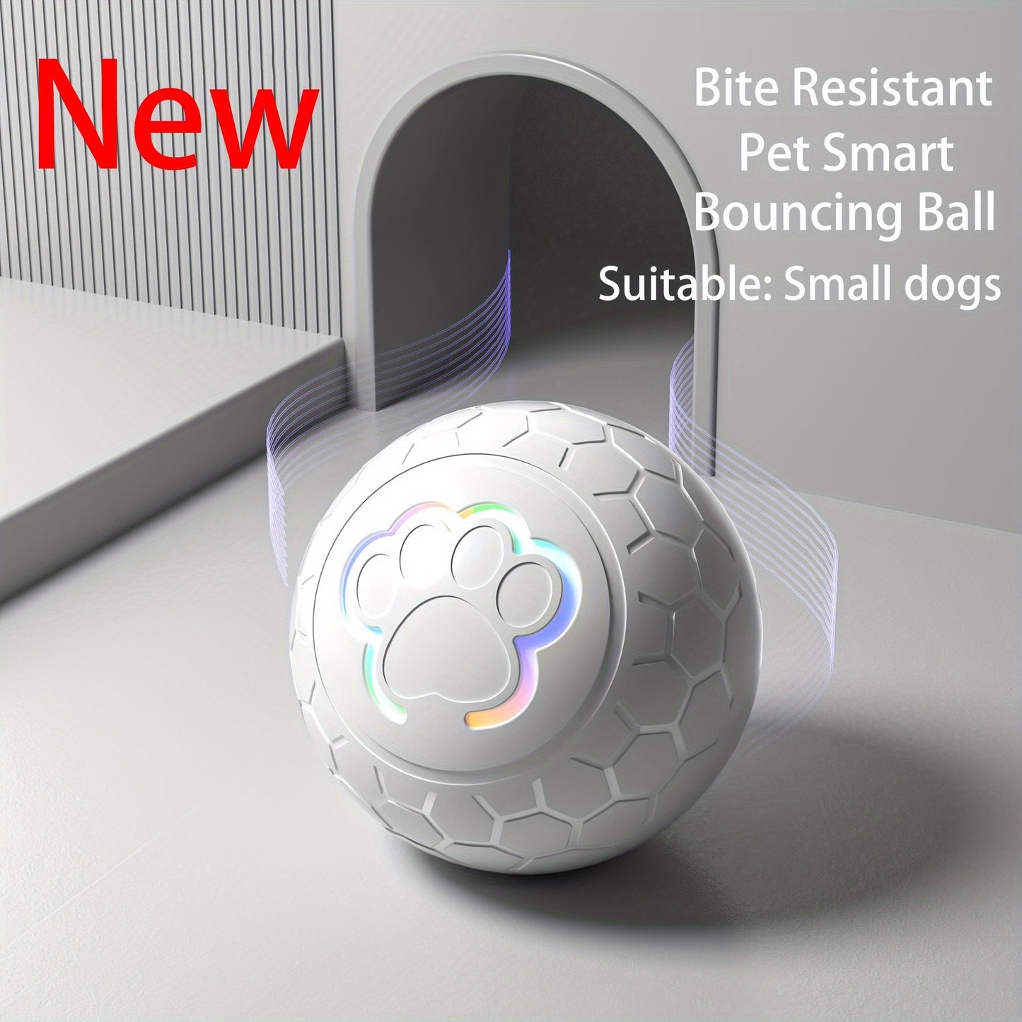 Interactive Dog Toy Ball - Grey Striped