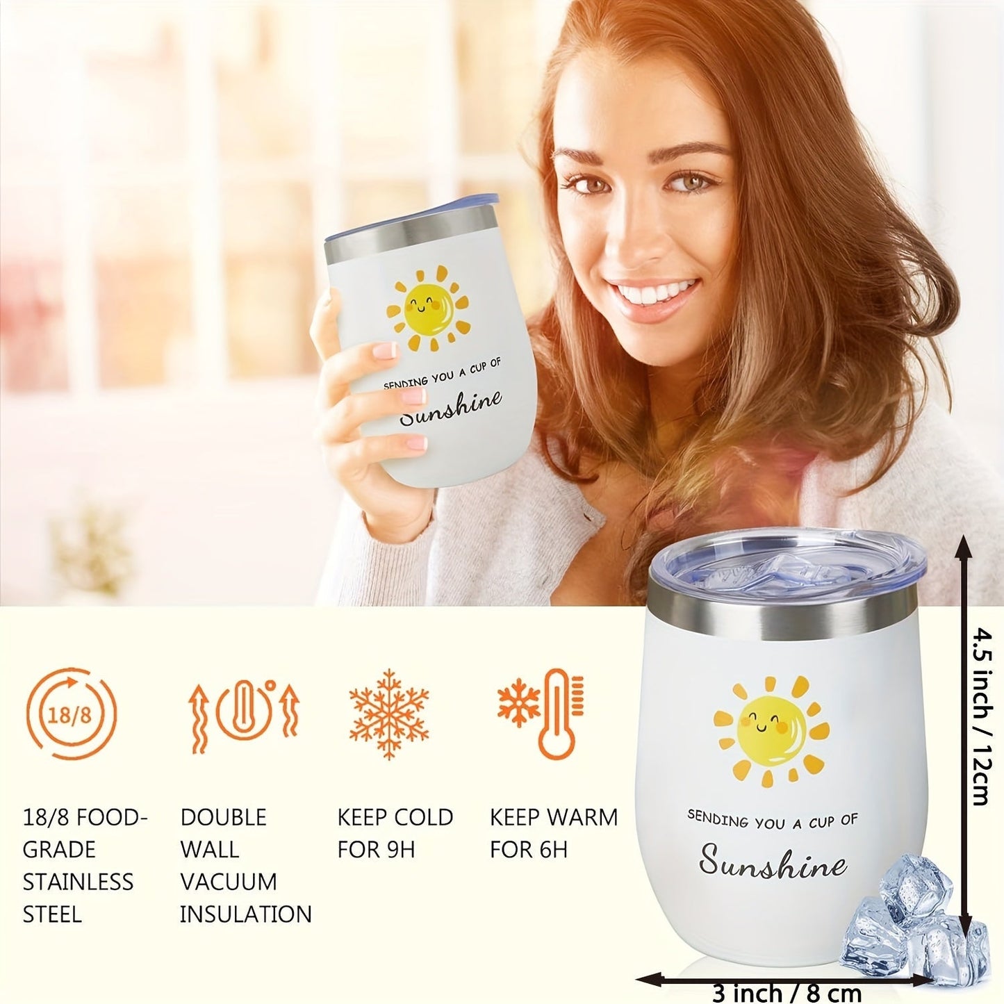 Sunflower Stainless Steel Cup Gift Set