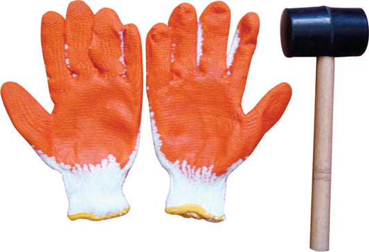Rubber Mallet and Gloves Set