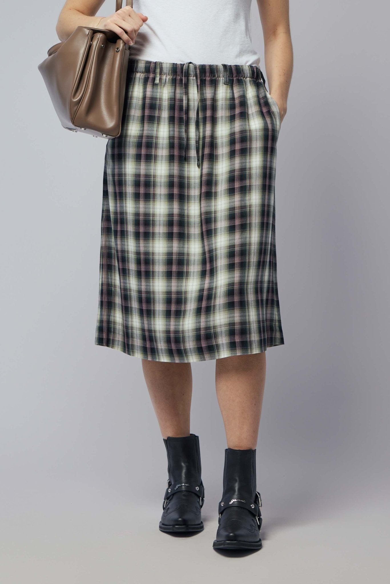 Check Midi Skirt