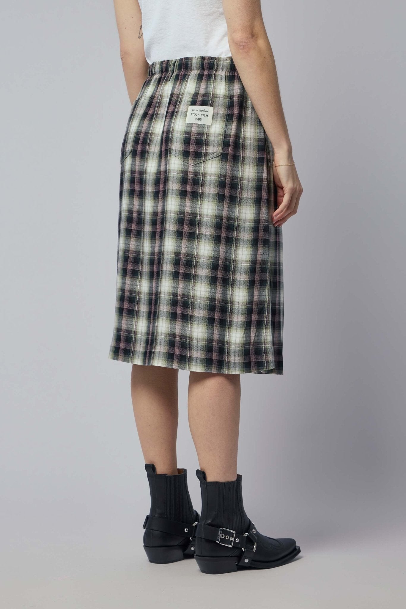 Check Midi Skirt