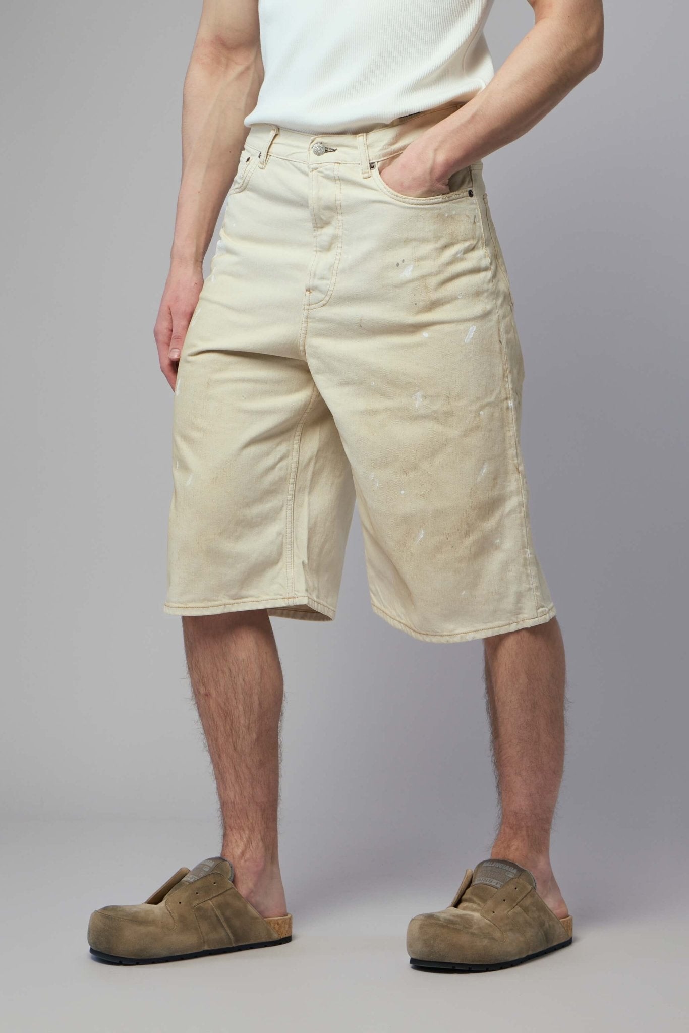 Distressed Denim Shorts