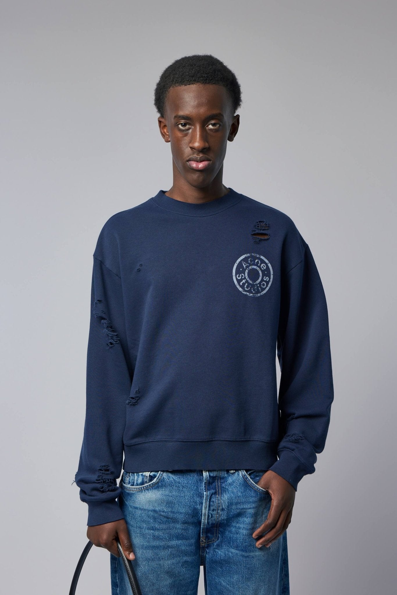 Distressed Fleece Sweatshirt