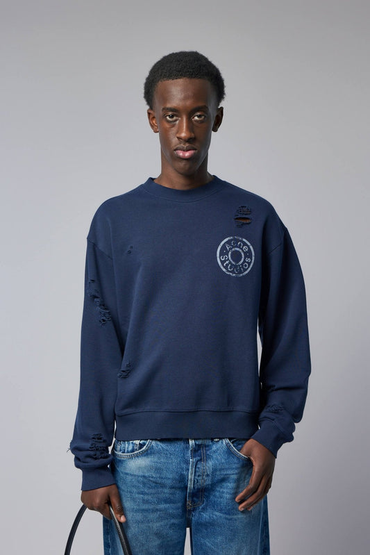 Distressed Fleece Sweatshirt